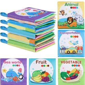 Baby Bath Books for Toddlers Colorful Patterns, Non-Toxic, Waterproof, 5PCS